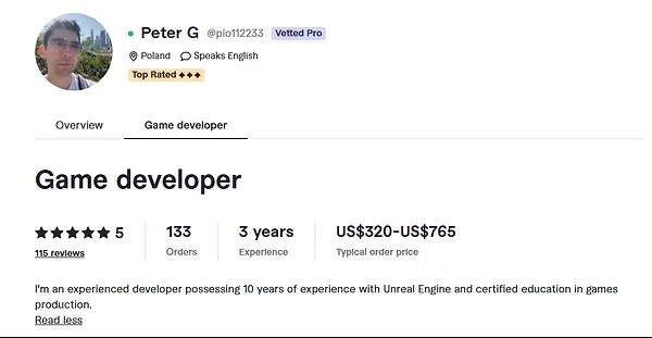 Game Kiosk Digital Unreal Engine portfolio on Fiverr